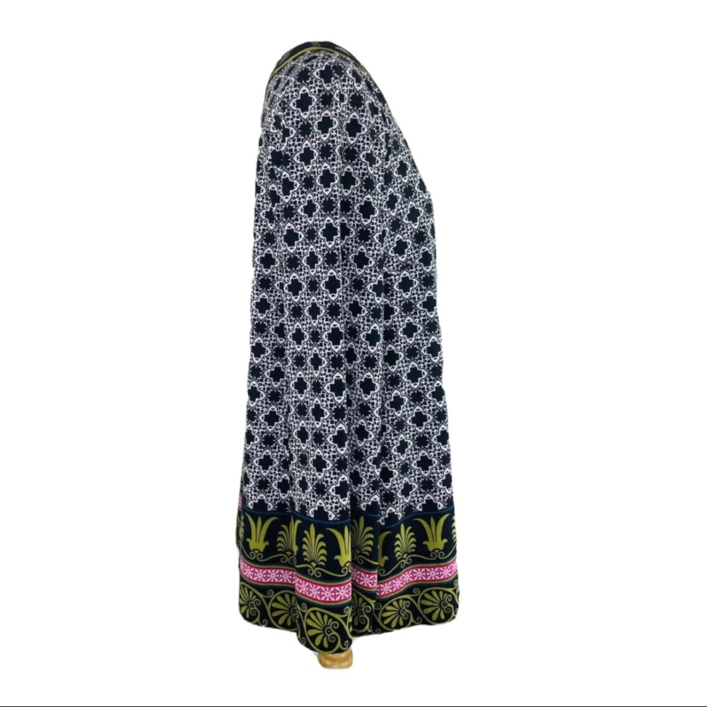 Nicole by Nicole Miller Large Tunic Top Studded V-neck Multi Color And Patterns - Picture 11 of 12